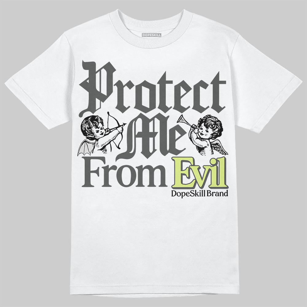 Jordan 4 GS “Light Lemon Twist” DopeSkill T-Shirt Protect Me From Evil Graphic Streetwear - White