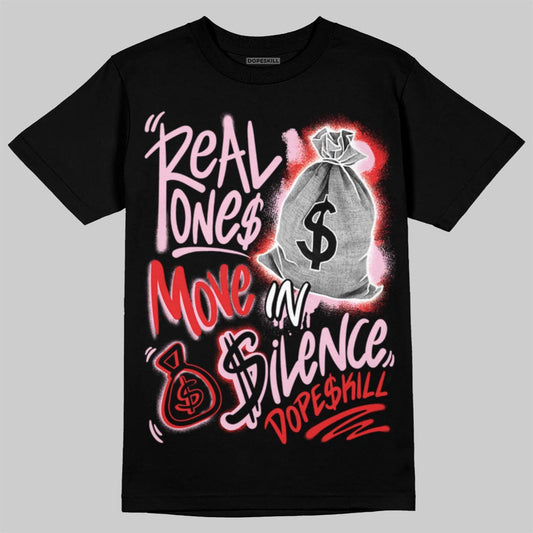 Awake NY x Air Jordan 5 Arctic Pink DopeSkill T-Shirt Real Ones Move In Silence Graphic Streetwear - Black