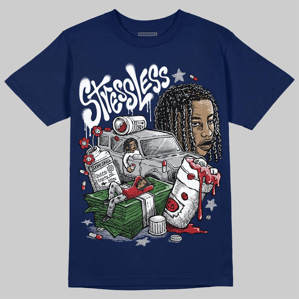 Jordan 12 Retro French Blue (2025) DopeSkill T-Shirt Stressless Graphic Streetwear - navy