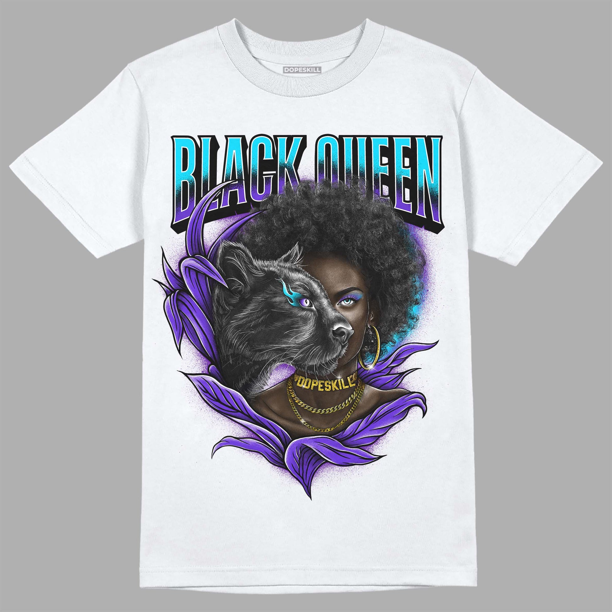 Jordan 6 "Aqua" DopeSkill T-Shirt New Black Queen Graphic Streetwear - White