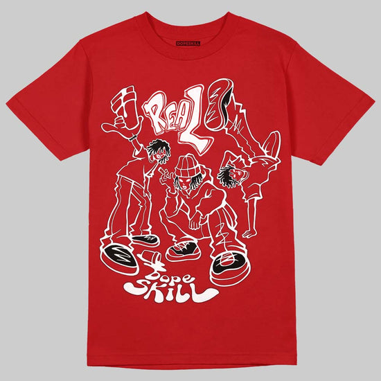 Jordan 5 Retro Fire Red Black Tongue (2025) DopeSkill T-Shirt Real Y2K Players Graphic Streetwear - Red