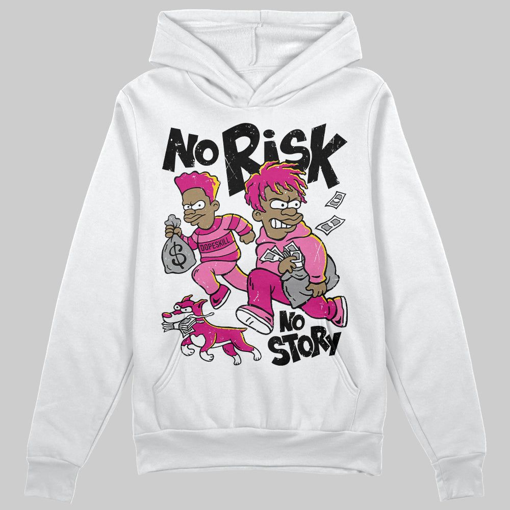 Rick Owens Pink Leather Low Sneakers DopeSkill Hoodie Sweatshirt No Risk No Story Graphic Streetwear White