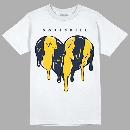 Dunk Low Vintage “Michigan” DopeSkill T-Shirt Slime Drip Heart Graphic Streetwear - White
