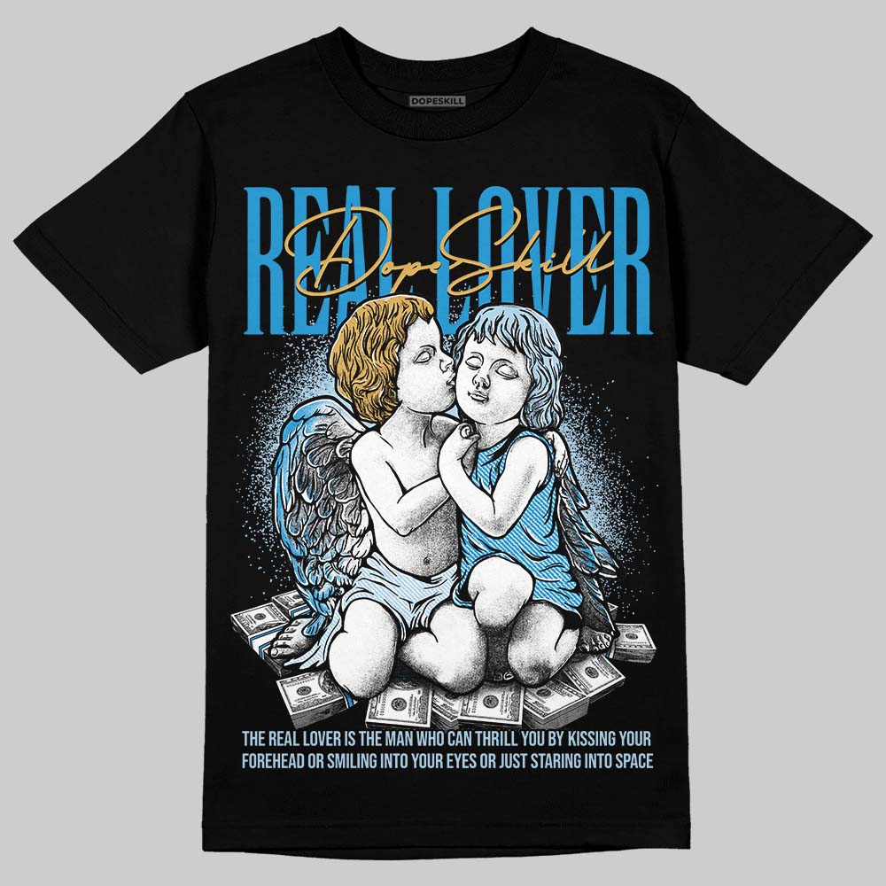 Jordan 4 Denim “Worn Blue” DopeSkill T-Shirt Real Lover Graphic Streetwear - Black