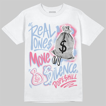 Jordan 3 GS “Cobalt Bliss” DopeSkill T-Shirt Real Ones Move In Silence Graphic Streetwear - White
