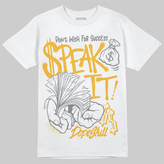 New Balance 9060 Varsity Gold (GS) DopeSkill T-Shirt Speak It Graphic Streetwear - White