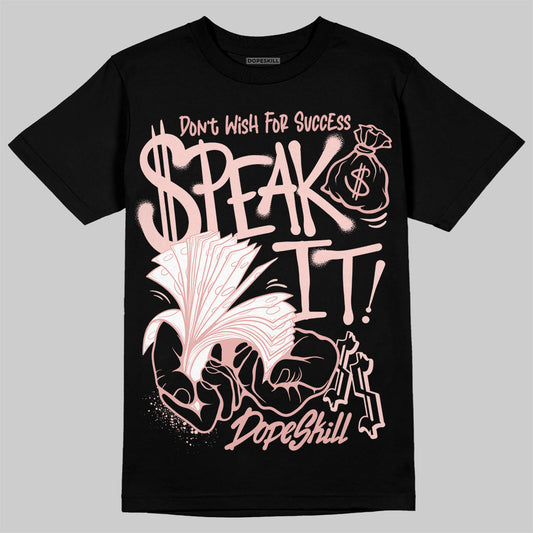 Lanvin Leather Curb Glitter Pale Pink DopeSkill T-Shirt Speak It Graphic Streetwear - Black
