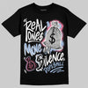 Jordan 3 GS “Cobalt Bliss” DopeSkill T-Shirt Real Ones Move In Silence Graphic Streetwear - Black