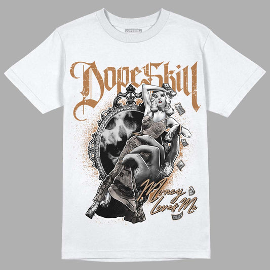 Jordan 3 Retro Palomino DopeSkill T-Shirt Money Loves Me Graphic Streetwear - WHite
