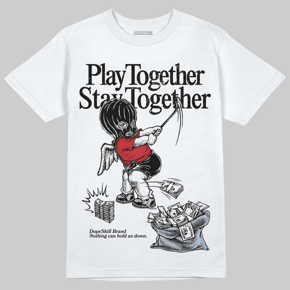 Jordan 5 Retro OG Black Metallic Reimagined DopeSkill T-Shirt Play together, Stay together Graphic Streetwear - White