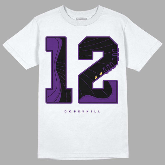 Jordan 12 “Field Purple” DopeSkill T-Shirt No.12 Graphic Streetwear - White