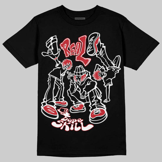 Jordan 5 Retro Fire Red Black Tongue (2025) DopeSkill T-Shirt Real Y2K Players Graphic Streetwear - Black