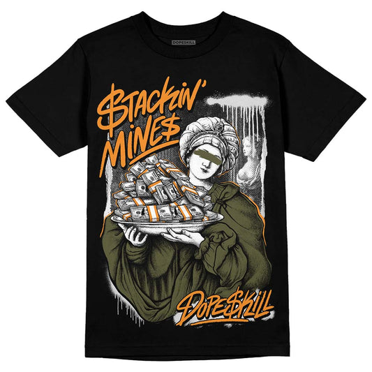 Jordan 5 "Olive" DopeSkill T-Shirt Stackin Mines Graphic Streetwear - Black