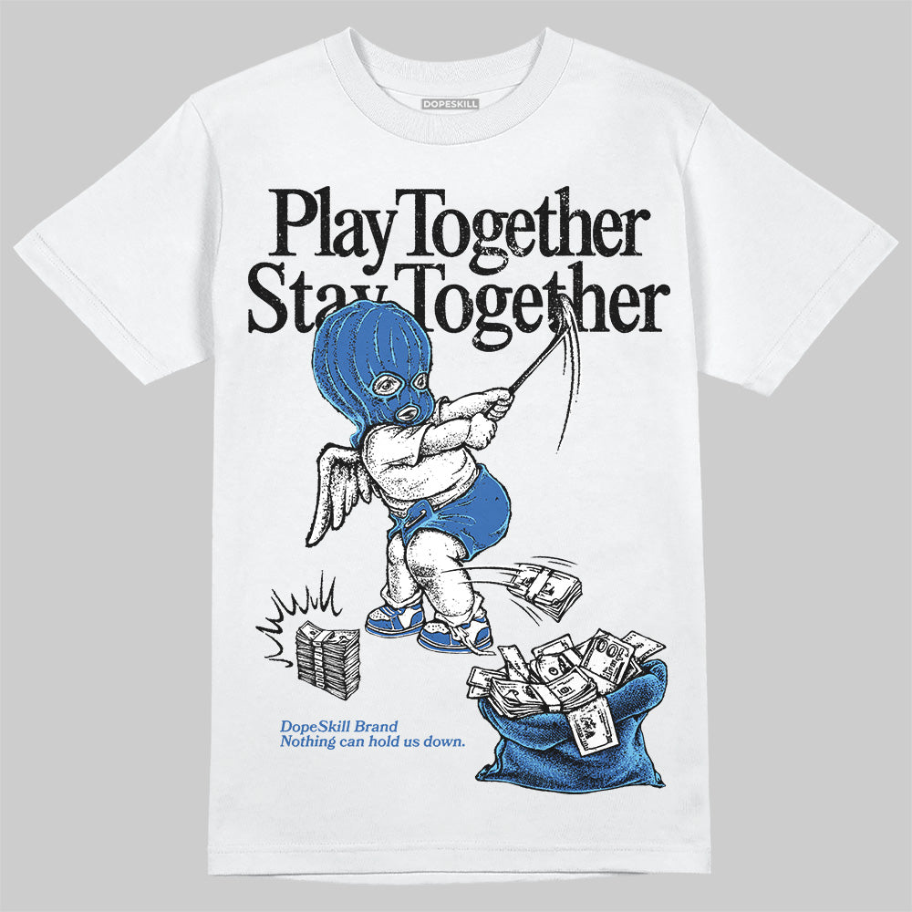 Jordan 12 “Blueberry” DopeSkill T-Shirt Play together, Stay together Graphic Streetwear - White