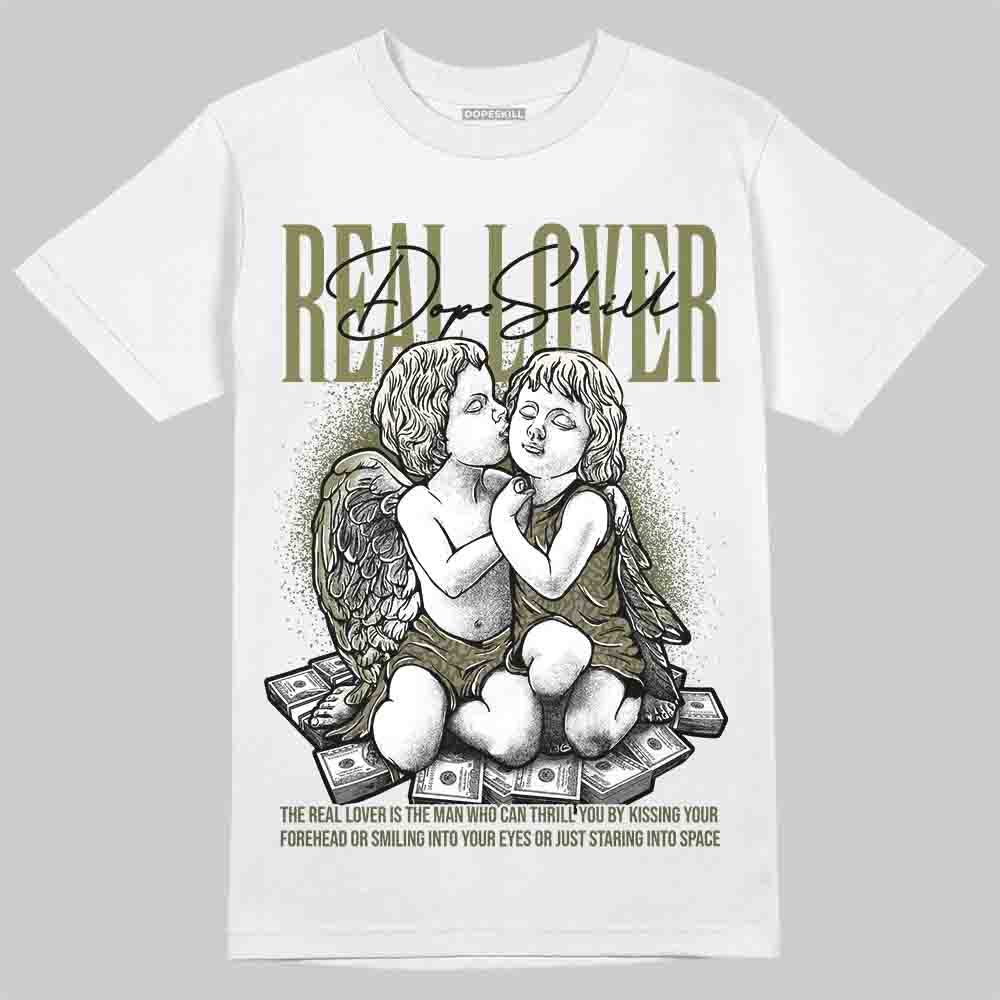 Jordan 3 “Medium Olive” aka “Family Affair” DopeSkill T-Shirt Real Lover Graphic Streetwear - White
