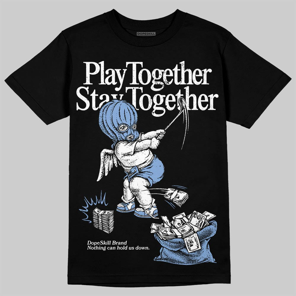 Jordan 4 WMNS 'Forget Me Not' DopeSkill T-Shirt Play together, Stay together Graphic Streetwear - Black