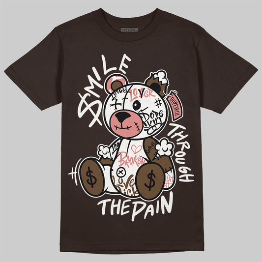 Jordan 1 High OG “Baroque Brown” DopeSkill T-Shirt Smile Through The Pain Graphic Streetwear - Dark Chocolate