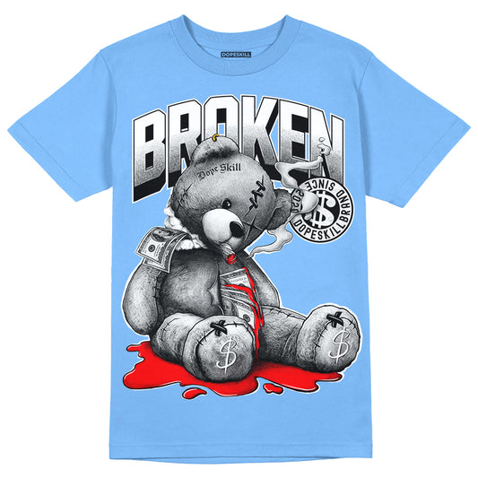 Jordan 9 Powder Blue DopeSkill Tropical Blue T-shirt Sick Bear Graphic Streetwear