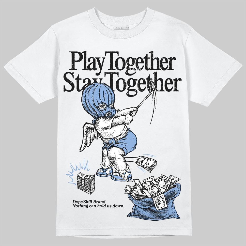 Jordan 4 WMNS 'Forget Me Not' DopeSkill T-Shirt Play together, Stay together Graphic Streetwear - White