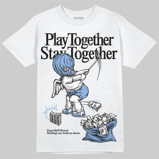 Jordan 4 WMNS 'Forget Me Not' DopeSkill T-Shirt Play together, Stay together Graphic Streetwear - White