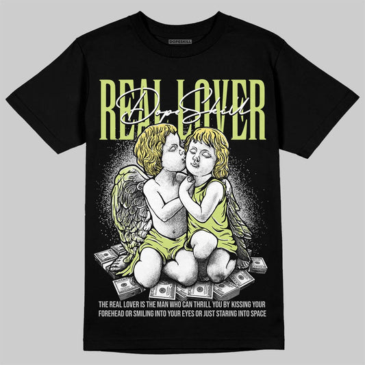 Jordan 4 GS “Light Lemon Twist” DopeSkill T-Shirt Real Lover Graphic Streetwear - Black