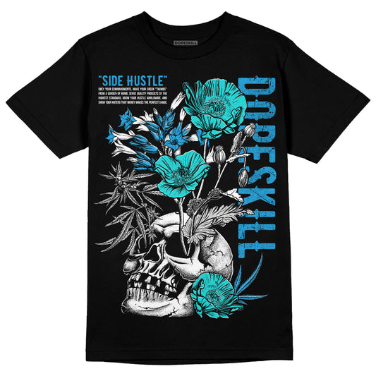 Jordan 4 Retro Military Blue DopeSkill T-Shirt Side Hustle Graphic Streetwear - Black