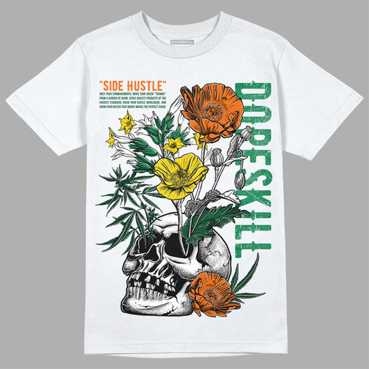 Green Sneakers DopeSkill T-Shirt Side Hustle Graphic Streetwear - White