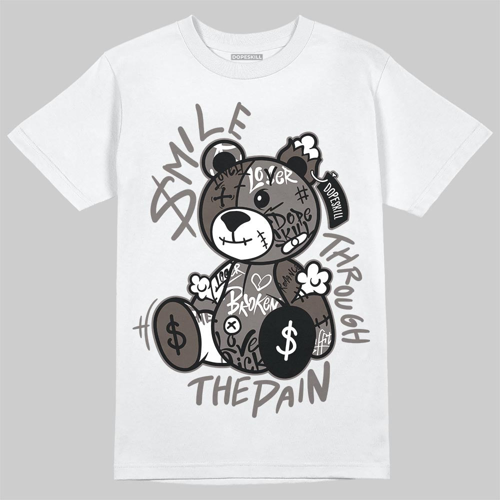 Jordan 4 Retro Cave Stone DopeSkill T-Shirt Smile Through The Pain Graphic Streetwear - White
