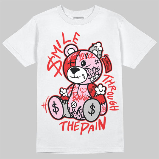 Awake NY x Air Jordan 5 Arctic Pink DopeSkill T-Shirt Smile Through The Pain Graphic Streetwear - White