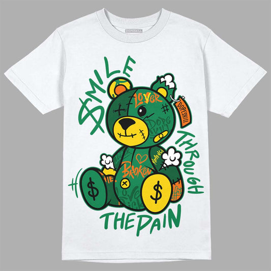 Green Sneakers DopeSkill T-Shirt Smile Through The Pain Graphic Streetwear - White