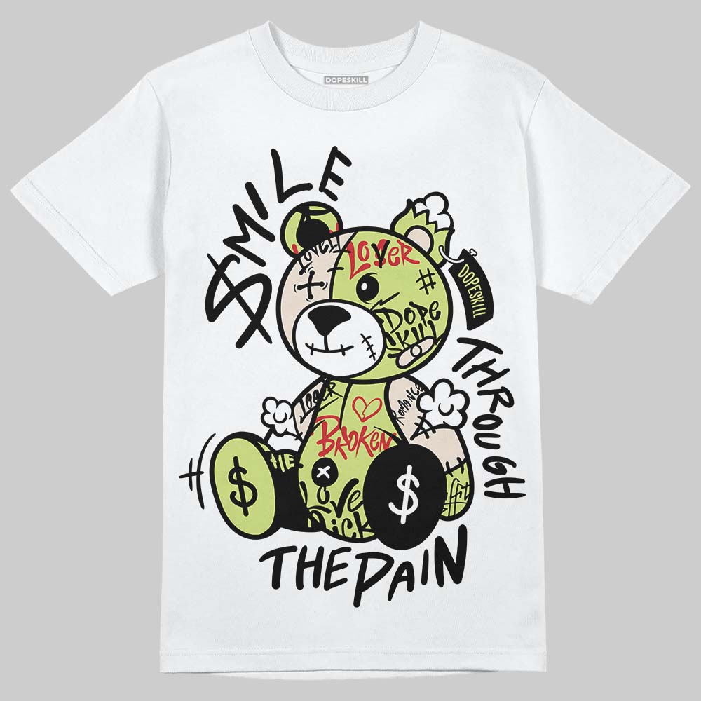 Jordan 5 “Luminous Green” DopeSkill T-Shirt Smile Through The Pain Graphic Streetwear - White