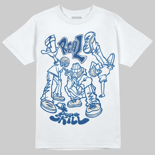 Jordan 1 Low OG “Storm Blue” DopeSkill T-Shirt Real Y2K Players Graphic Streetwear - White