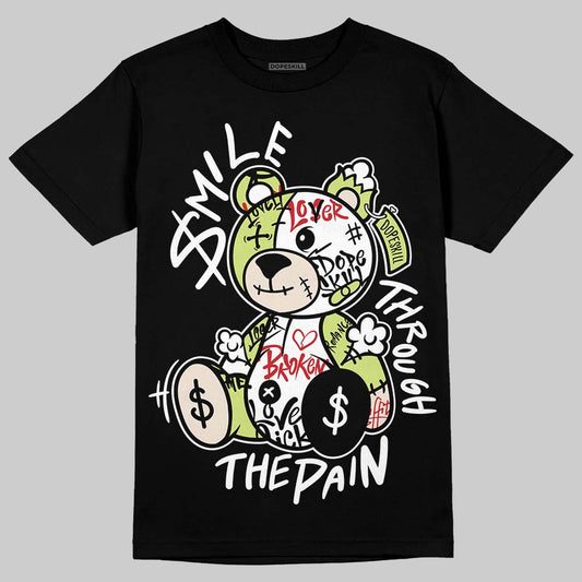 Jordan 5 “Luminous Green” DopeSkill T-Shirt Smile Through The Pain Graphic Streetwear - Black
