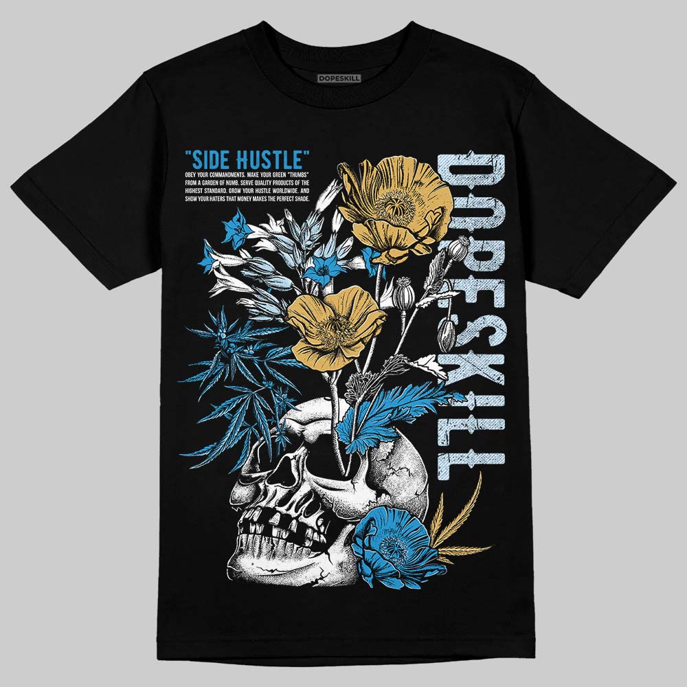 Jordan 4 Denim “Worn Blue” DopeSkill T-Shirt Side Hustle Graphic Streetwear - Black