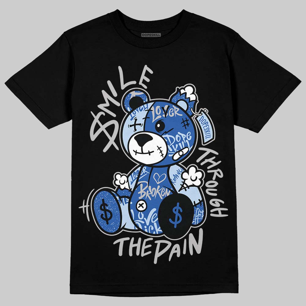 Awake NY x Jordan 5 Retro 'Black Racer Blue' DopeSkill T-Shirt Smile Through The Pain Graphic Streetwear - Black