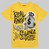 Jordan 5 'Tokyo' DopeSkill T-Shirt Real Ones Move In Silence Graphic Streetwear - Gold