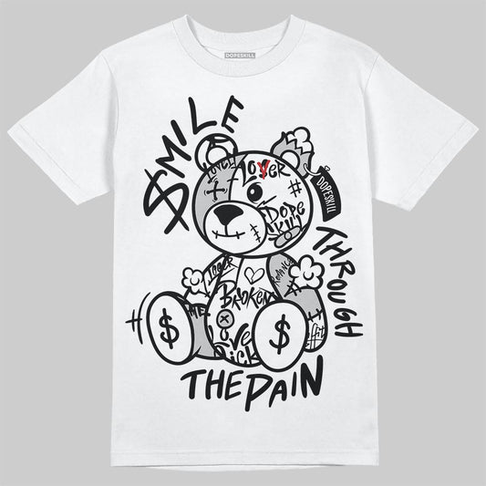 Air Foamposite One 'Triple White' DopeSkill T-Shirt Smile Through The Pain Graphic Streetwear - White