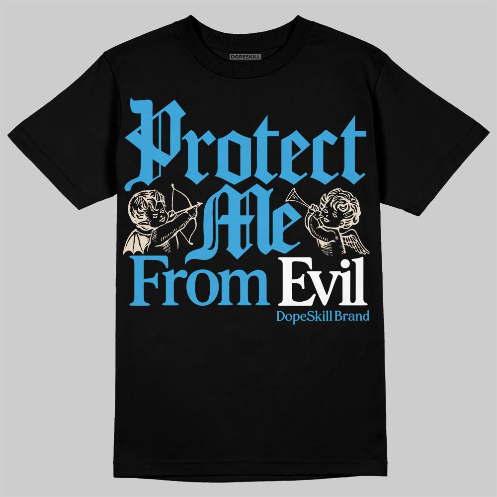 Jordan 1 High OG “UNC” Reimagined DopeSkill T-Shirt Protect Me From Evil Graphic Streetwear - Black