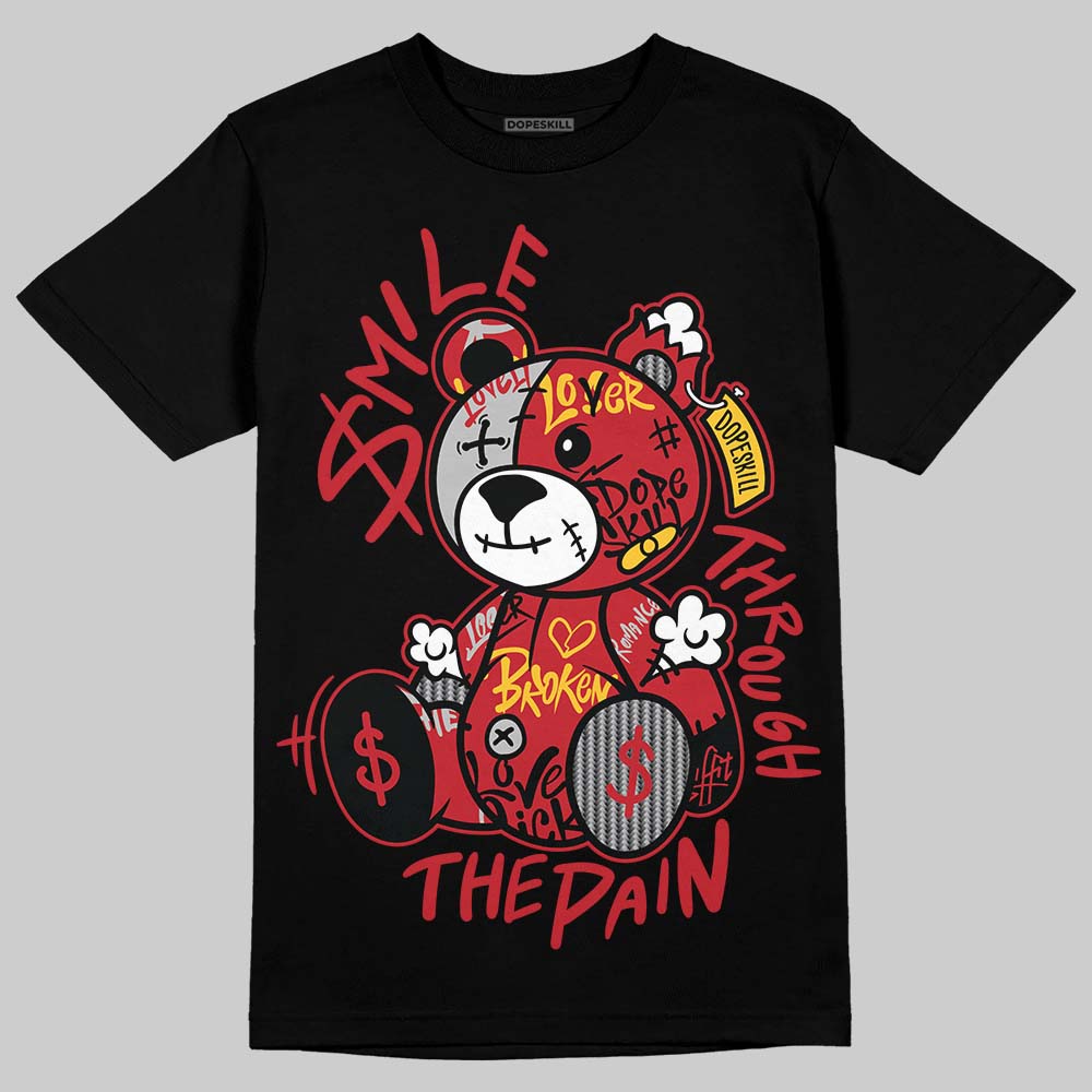 Jordan 14 Retro Ferrari (2025) DopeSkill T-Shirt Smile Through The Pain Graphic Streetwear - Black