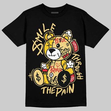 Quai 54 x Air Jordan 1 Retro Low OG Tour Yellow Black DopeSkill T-Shirt Smile Through The Pain Graphic Streetwear - black