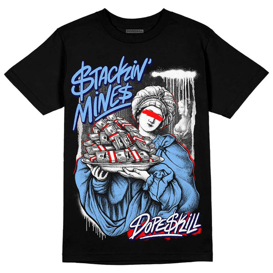 Jordan 9 Powder Blue DopeSkill T-Shirt Stackin Mines Graphic Streetwear - Black