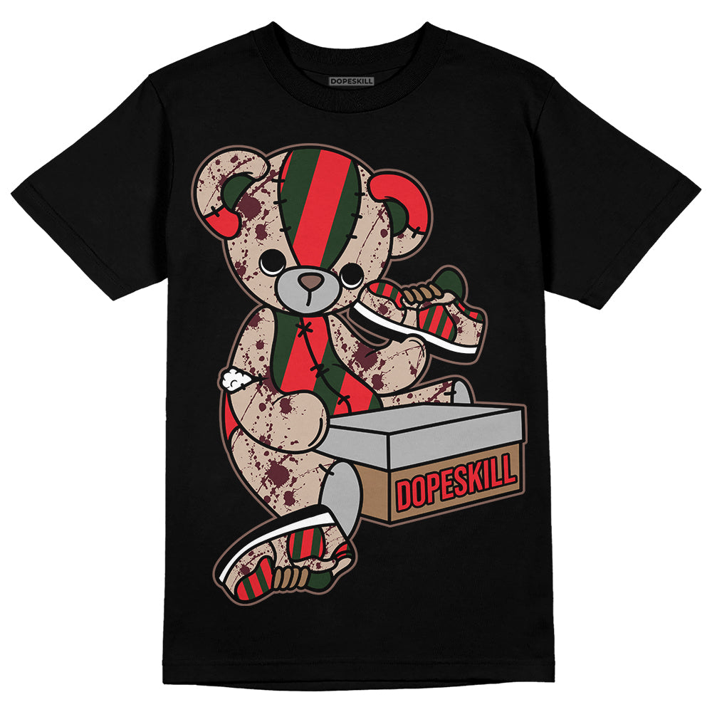 Dunk Low Freddy Krueger DopeSkill T-Shirt Sneakerhead BEAR Graphic Streetwear - Black