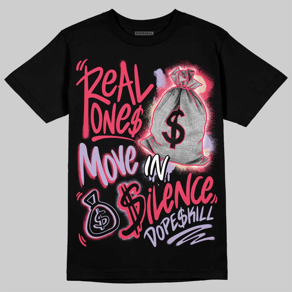 Jordan 5 Low “Peanut Butter Jelly” DopeSkill T-Shirt Real Ones Move In Silence Graphic Streetwear - Black