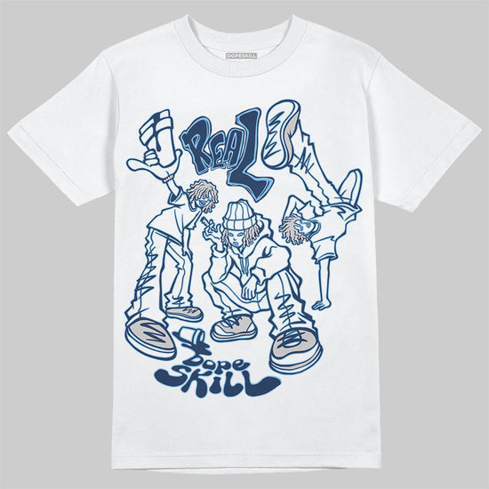 Jordan 4 SB “Summit White/Navy” DopeSkill T-Shirt Real Y2K Players Graphic Streetwear - White