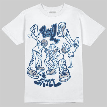 Jordan 4 SB “Summit White/Navy” DopeSkill T-Shirt Real Y2K Players Graphic Streetwear - White