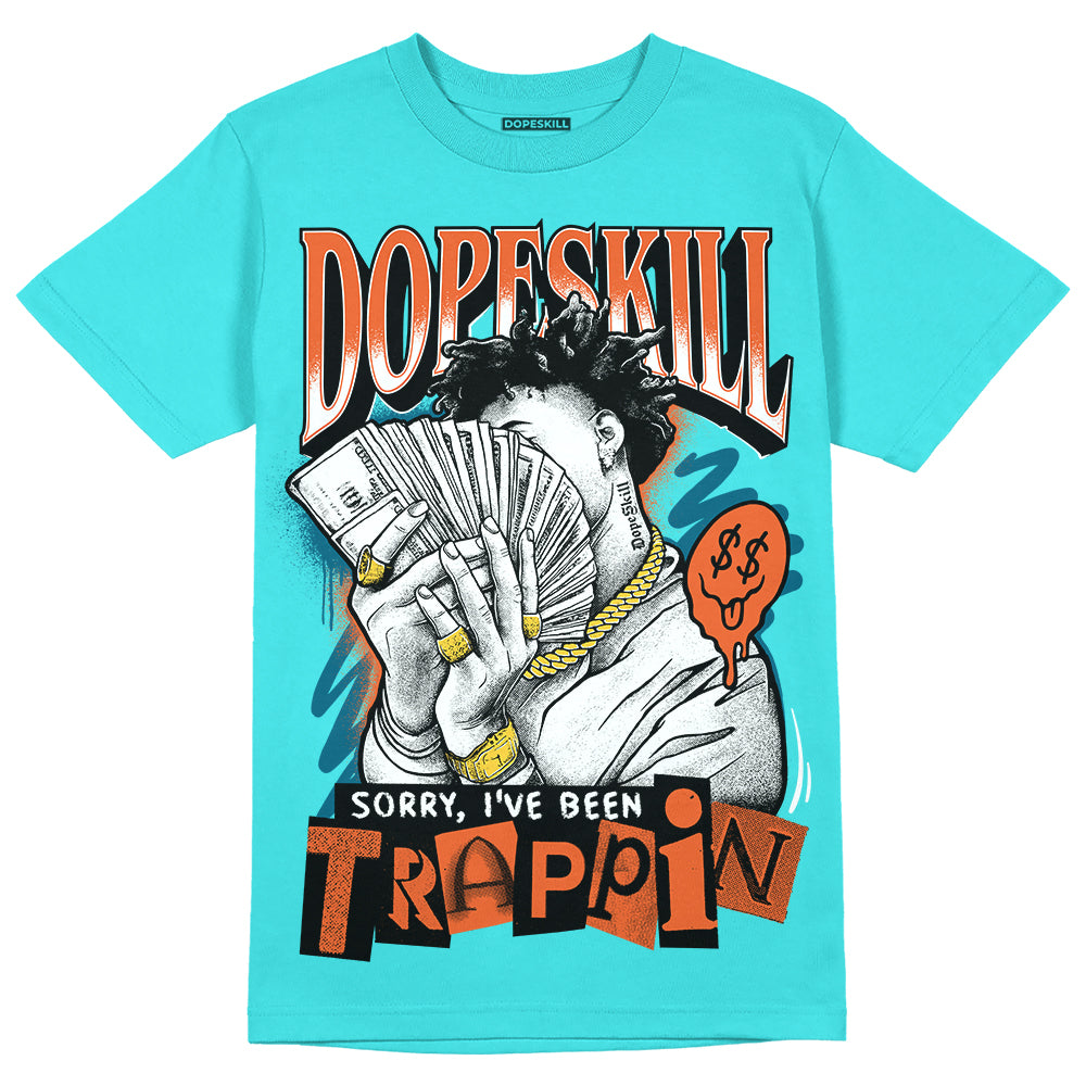 Dunk Low “Miami Dolphins” DopeSkill Tahiti Blue T-shirt Sorry I've Been Trappin Graphic Streetwear