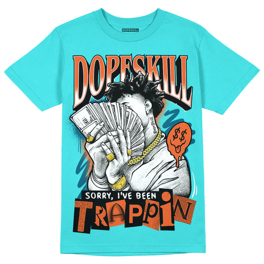 Dunk Low “Miami Dolphins” DopeSkill Tahiti Blue T-shirt Sorry I've Been Trappin Graphic Streetwear