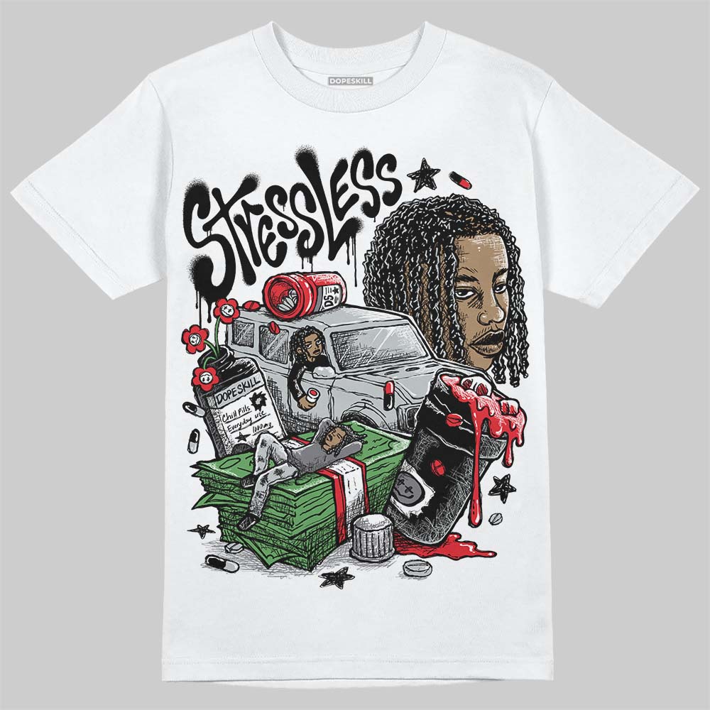 Jordan 12 Black Wolf Grey DopeSkill T-Shirt Stressless Graphic Streetwear - White