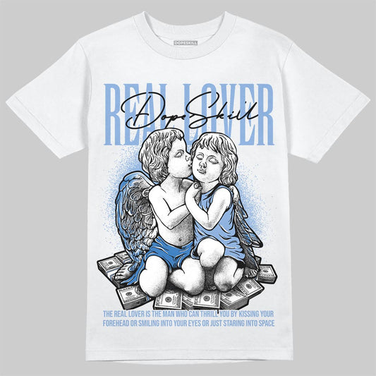 Jordan 4 WMNS 'Forget Me Not' DopeSkill T-Shirt Real Lover Graphic Streetwear - White