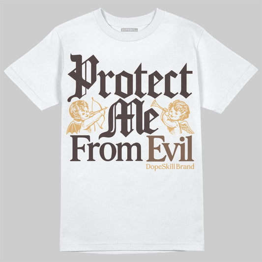 Jordan 5 “Earth/Metallic Gold” DopeSkill T-Shirt Protect Me From Evil Garaphic Streetwear - White